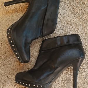 Studded Black Booties